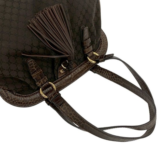 CELINE Brown Leather Tote Bag - Picture 4 of 10